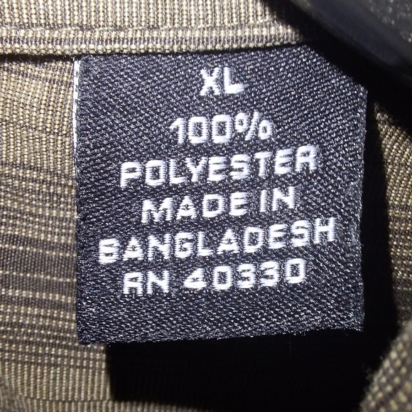 Haggar Men's Tan Striped Button Down Shirt In A Size XL. Outdoor, Active, Winter - Picture 3 of 7